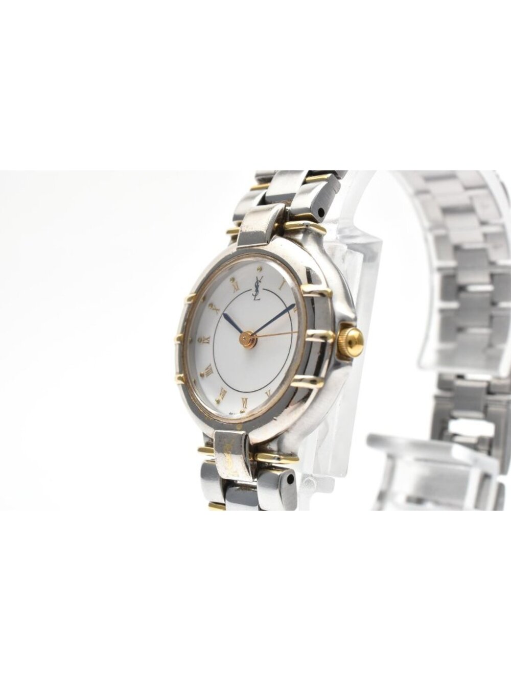 Saint Laurent Ronde Jumpsuit Quartz Watch White Dial Gold Plate Stainless Steel